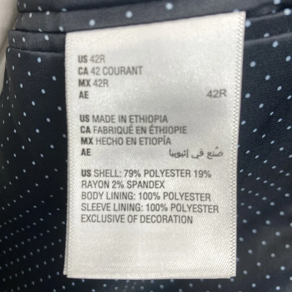 Alfani Mens Slim fit 2-pc Tuxedo Suit Jacket 42R Black Solid Pants 38W 30L